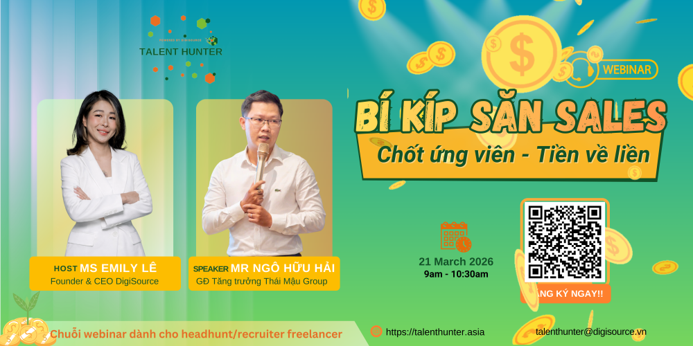 Webinar "Bí kíp săn SALES: Chốt ứng viên - Tiền về liền"