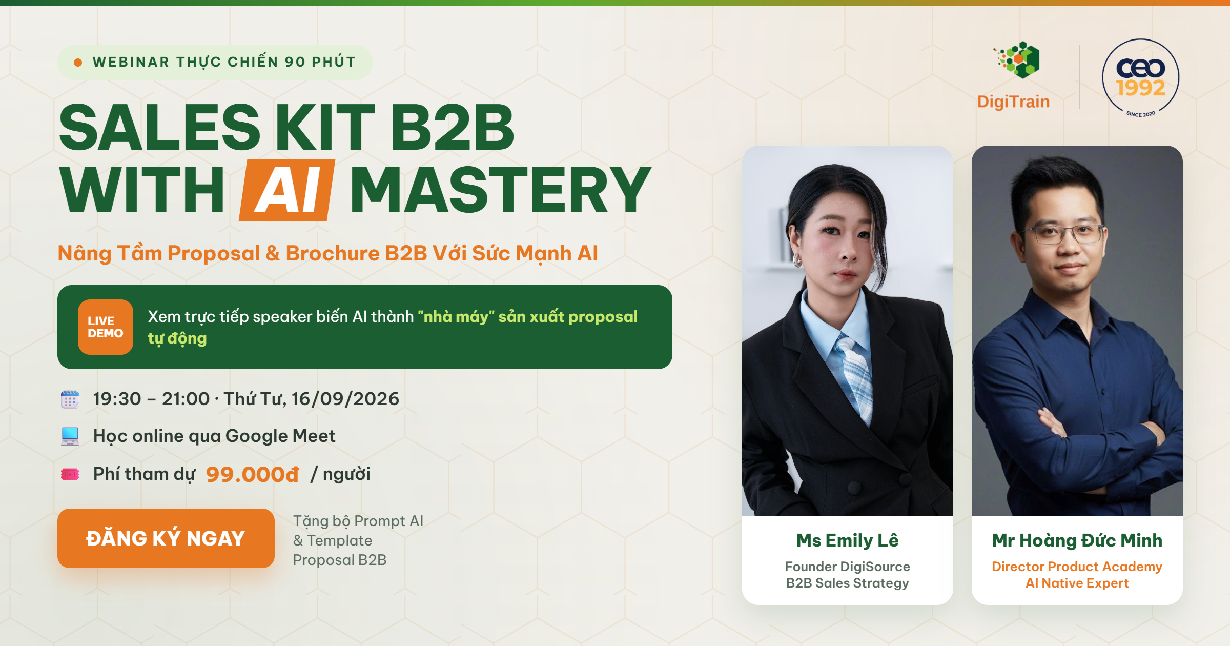 Webinar SALES KIT B2B WITH AI MASTERY 002: Nâng tầm Proposal & Brochure B2B với sức mạnh AI